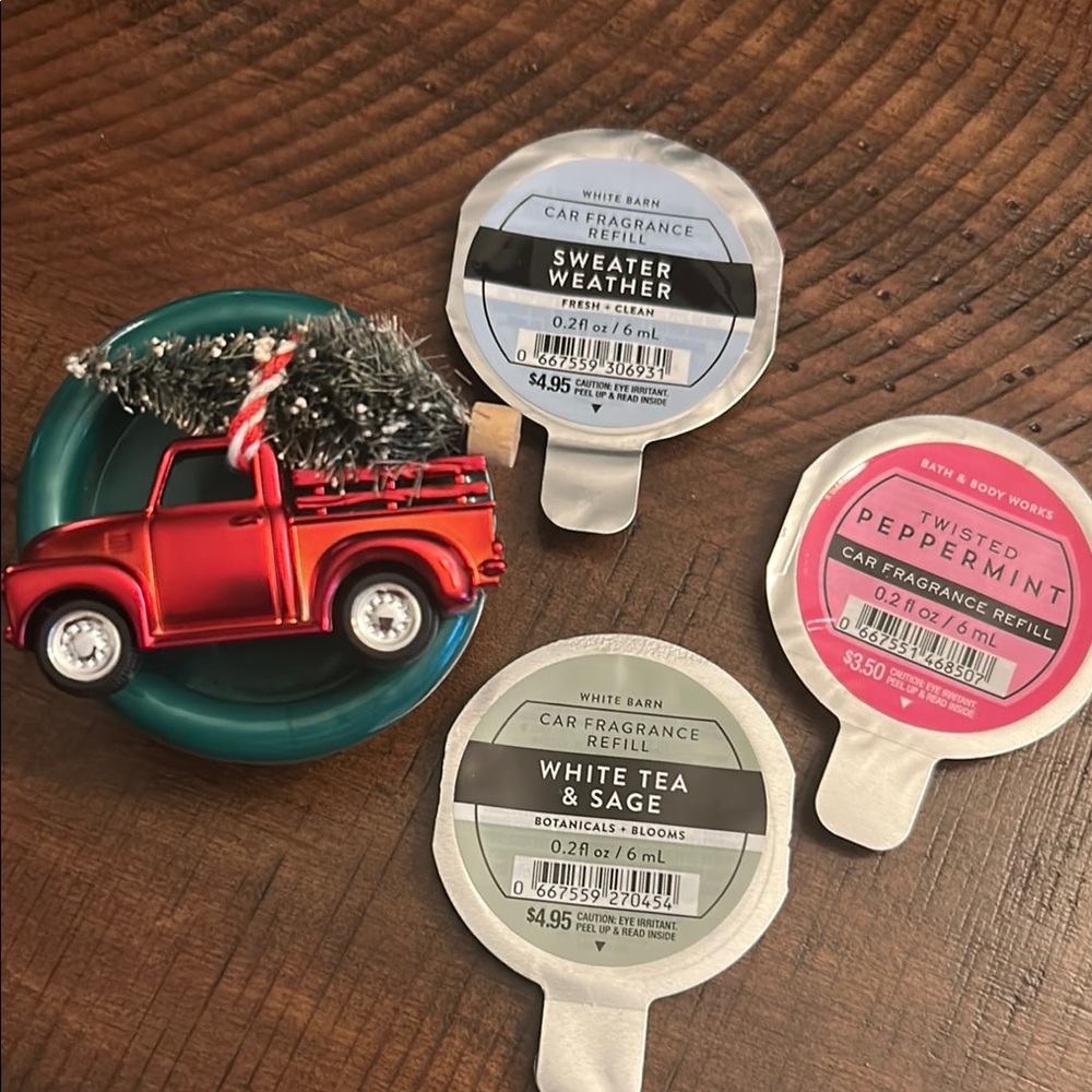 Bath & Body Works Red Truck Car Fragrance Holder with Refills